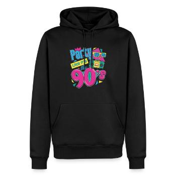 party like it's the 90s - Männer Premium Bio Hoodie - Schwarz - Vorne - Nico (187cm)
