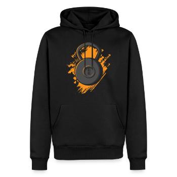 Kettlebell gift, fitness sport gym dumbbell - Men’s Premium Organic Hoodie - black - Front - Nico (187cm)