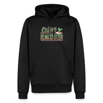Stolzer Klimaschützer - Männer Premium Bio Hoodie - Schwarz - Vorne - Nico (187cm)