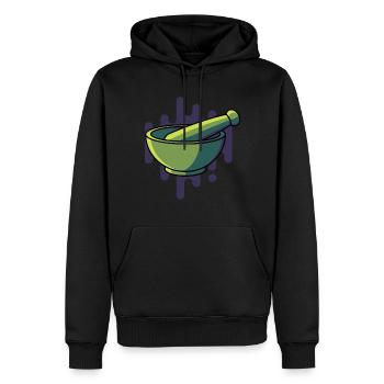 Mortier avec pilon, laboratoire de chimie de dons - Sweat à capuche Premium bio Homme - noir - Devant - Nico (187cm)