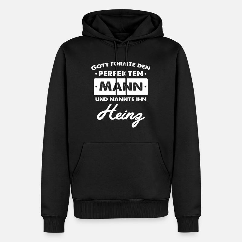 Heinz - Männer Premium Bio Hoodie - Schwarz