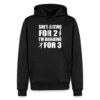 Papa Vater Schwangerschaft - Männer Premium Bio Hoodie - Schwarz - Vorne - Nico (187cm)