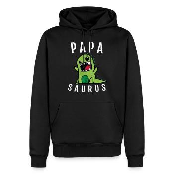 Papa Papasaurus - Men’s Premium Organic Hoodie - black - Front - Nico (187cm)