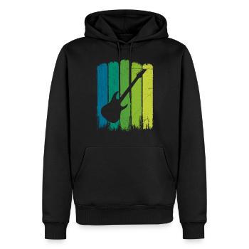 E-Gitarre Silhouette, gitarrist rock metal musik - Männer Premium Bio Hoodie - Schwarz - Vorne - Nico (187cm)
