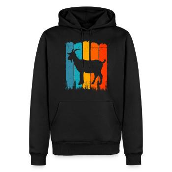Chèvre, cadeau animal de ferme de chèvre animal - Sweat à capuche Premium bio Homme - noir - Devant - Nico (187cm)