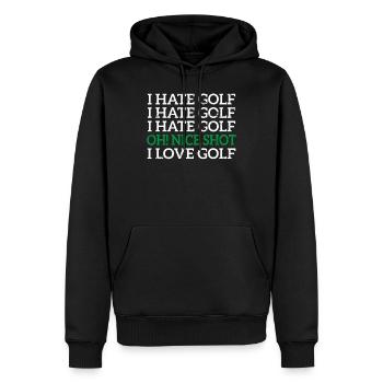 Golf golfen - Männer Premium Bio Hoodie - Schwarz - Vorne - Nico (187cm)