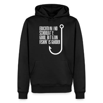 Pêche pêche - Sweat à capuche Premium bio Homme - noir - Devant - Nico (187cm)