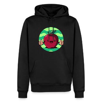 pomme mignonne, fruit fruit vitamines - Sweat à capuche Premium bio Homme - noir - Devant - Nico (187cm)