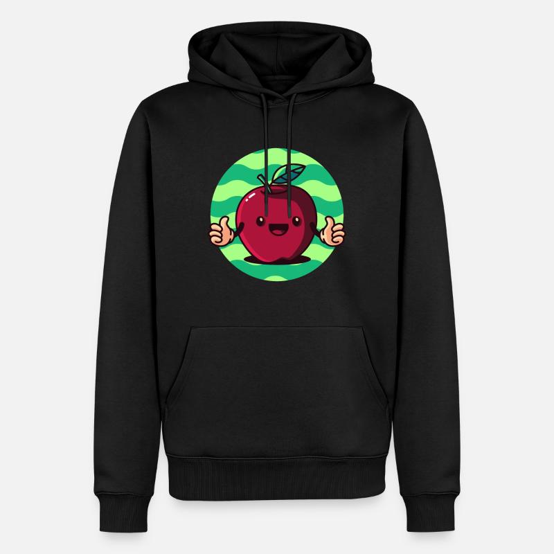 cute apple, fruit fruit vitamins - Men’s Premium Organic Hoodie - black