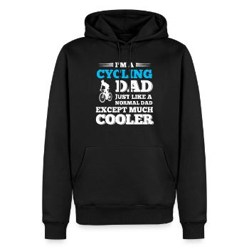 Vélo vélo papa - Sweat à capuche Premium bio Homme - noir - Devant - Nico (187cm)