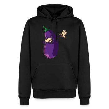 Aubergine Dab, cadeau de légumes dabben dabbing dab - Sweat à capuche Premium bio Homme - noir - Devant - Nico (187cm)