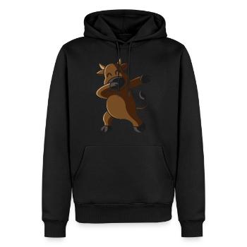 Kuh Dab, geschenk dabben dabbing stier tierisch - Männer Premium Bio Hoodie - Schwarz - Vorne - Nico (187cm)