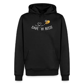 Save the bees! - Männer Premium Bio Hoodie - Schwarz - Vorne - Nico (187cm)