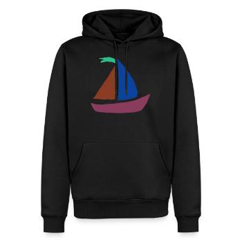 boat - Männer Premium Bio Hoodie - Schwarz - Vorne - Nico (187cm)