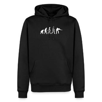 Billard Evolution - Männer Premium Bio Hoodie - Schwarz - Vorne - Nico (187cm)