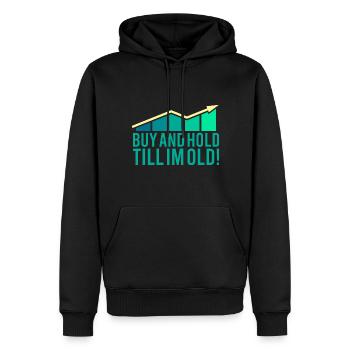 Buy and hold, geschenk börse aktien trading - Männer Premium Bio Hoodie - Schwarz - Vorne - Nico (187cm)