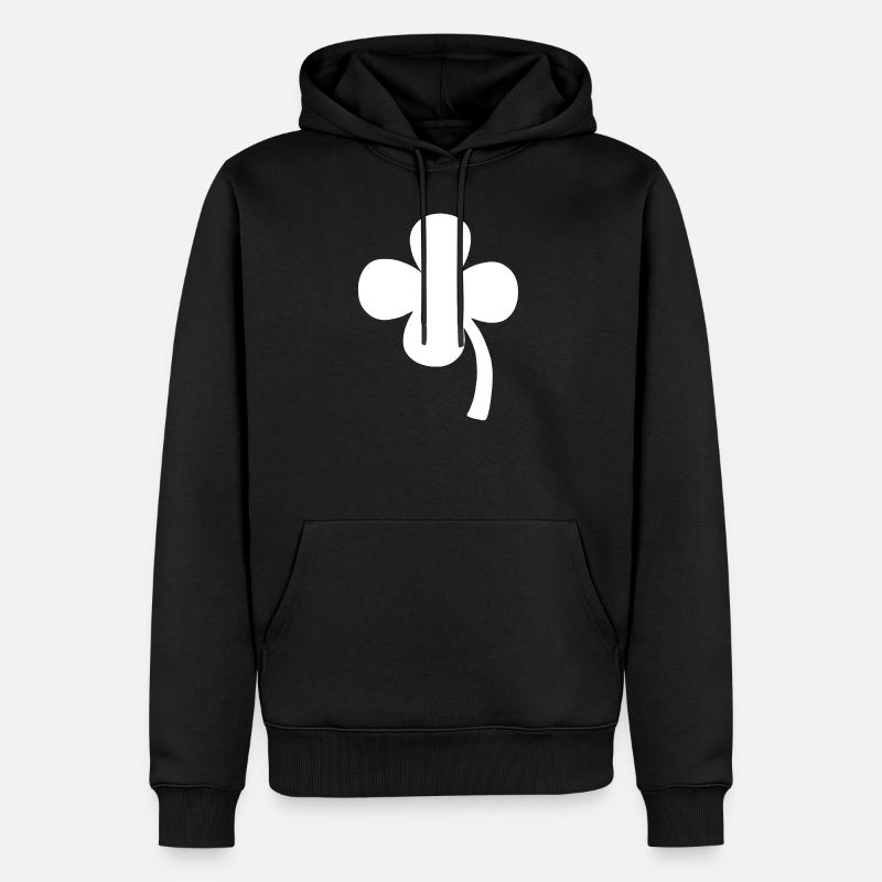 Feuille de trèfle graphique - Sweat à capuche Premium bio Homme - noir