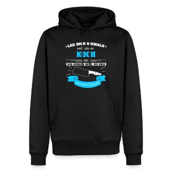 Koch kochen - Männer Premium Bio Hoodie - Schwarz - Vorne - Nico (187cm)
