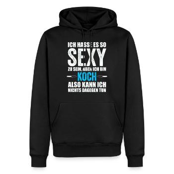 Koch kochen - Männer Premium Bio Hoodie - Schwarz - Vorne - Nico (187cm)