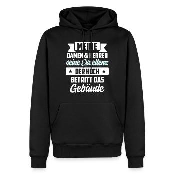 Koch kochen - Männer Premium Bio Hoodie - Schwarz - Vorne - Nico (187cm)