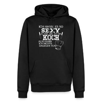 Koch kochen - Männer Premium Bio Hoodie - Schwarz - Vorne - Nico (187cm)