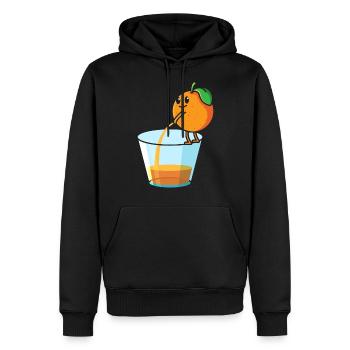 Pipi orange, fruit jus d'orange fruit - Sweat à capuche Premium bio Homme - noir - Devant - Nico (187cm)