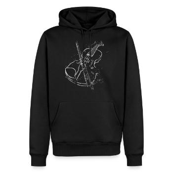 vintage violin t-shirt for music lovers - Sweat à capuche Premium bio Homme - noir - Devant - Nico (187cm)