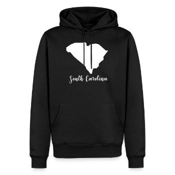 South Carolina - Männer Premium Bio Hoodie - Schwarz - Vorne - Nico (187cm)