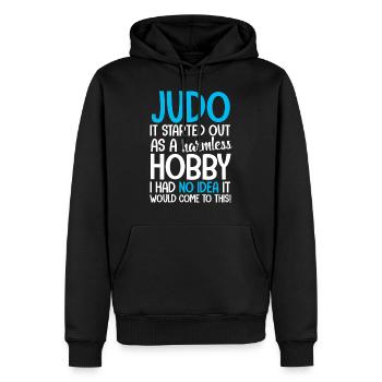 judo - Sweat à capuche Premium bio Homme - noir - Devant - Nico (187cm)