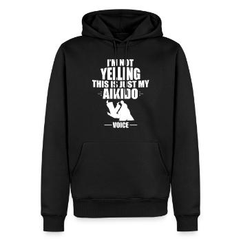Aikido - Männer Premium Bio Hoodie - Schwarz - Vorne - Nico (187cm)