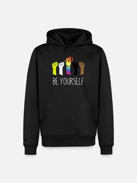 LGBT LGBTQ LGTB Gay Lesbian Pride Queeren Geschenk - Männer Premium Bio Hoodie - Schwarz