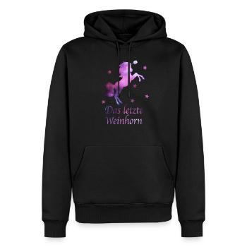 Weinhorn Weinliebhaber Wein Trinker Rotwein Fans - Männer Premium Bio Hoodie - Schwarz - Vorne - Nico (187cm)