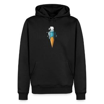 Ours polaire sur la fonte des glaces - Sauvez la planète - Sweat à capuche Premium bio Homme - noir - Devant - Nico (187cm)