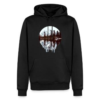 Natur - Alaska - Wildnis - Männer Premium Bio Hoodie - Schwarz - Vorne - Nico (187cm)