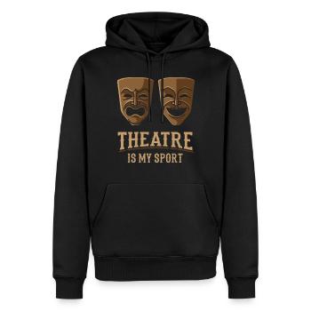 Theater ist mein Sport, schauspieler bühne - Männer Premium Bio Hoodie - Schwarz - Vorne - Nico (187cm)