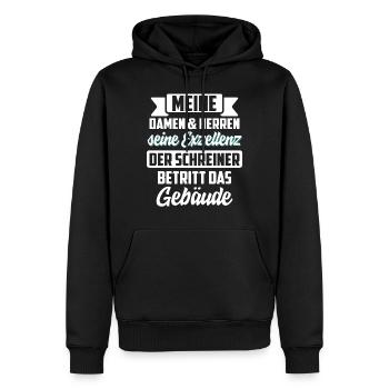 Schreiner Tischler Handwerk Handwerker Geschenk - Männer Premium Bio Hoodie - Schwarz - Vorne - Nico (187cm)