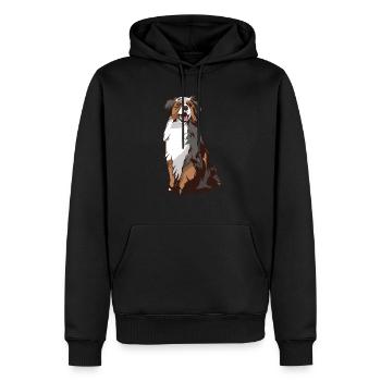 Chien de thé Berger australien - Sweat à capuche Premium bio Homme - noir - Devant - Nico (187cm)