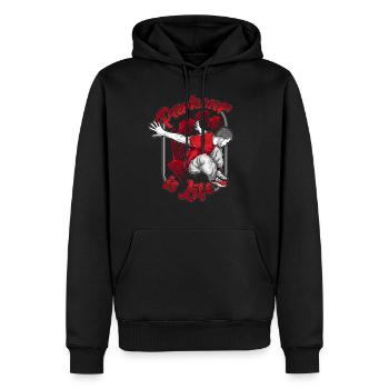 PARKOUR - Men’s Premium Organic Hoodie - black - Front - Nico (187cm)
