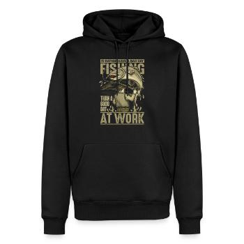 FISHING - Men’s Premium Organic Hoodie - black - Front - Nico (187cm)