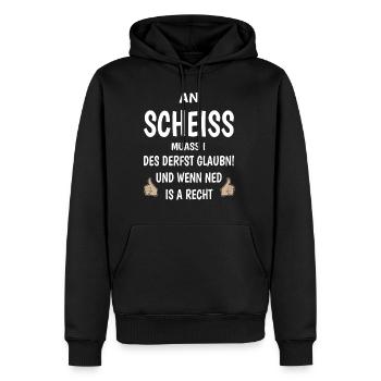 An Scheiss muass i - Männer Premium Bio Hoodie - Schwarz - Vorne - Nico (187cm)
