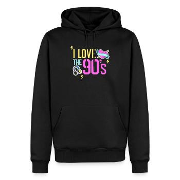 90 I love the 90s Outfit Geschenk Musik - Sweat à capuche Premium bio Homme - noir - Devant - Nico (187cm)