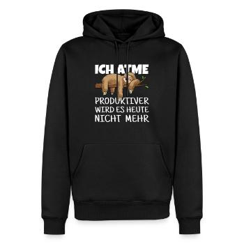 Faultier Relaxen Chillen Pause Schlafen - Männer Premium Bio Hoodie - Schwarz - Vorne - Nico (187cm)