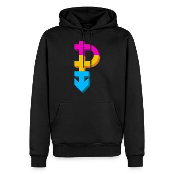 Symbole de la Pansexualité, genre gay lesbienne - Sweat à capuche Premium bio Homme - noir - Devant - Nico (187cm)