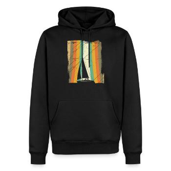 Segeln retro - Männer Premium Bio Hoodie - Schwarz - Vorne - Nico (187cm)