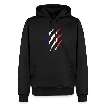 Frankreich Flagge | Französische Flagge Design - Männer Premium Bio Hoodie - Schwarz - Vorne - Nico (187cm)