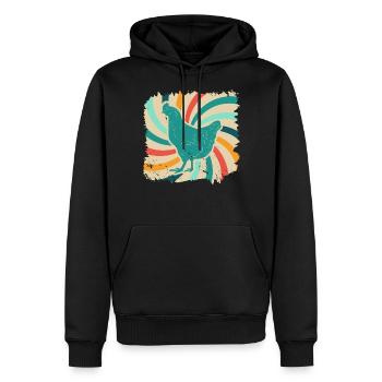 Huhn Hühner Bauernhof Tier Geschenk retro Bauer - Männer Premium Bio Hoodie - Schwarz - Vorne - Nico (187cm)