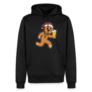 Bonhomme en pain d'épice - Sweat à capuche Premium bio Homme - noir - Devant - Nico (187cm)
