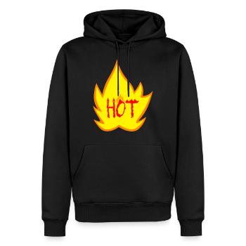 Hot Shirt ● züngelndes Feuer ● Geschenk - Männer Premium Bio Hoodie - Schwarz - Vorne - Nico (187cm)