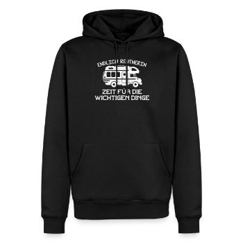 Ruhestand Endlich Rentnerin - Männer Premium Bio Hoodie - Schwarz - Vorne - Nico (187cm)