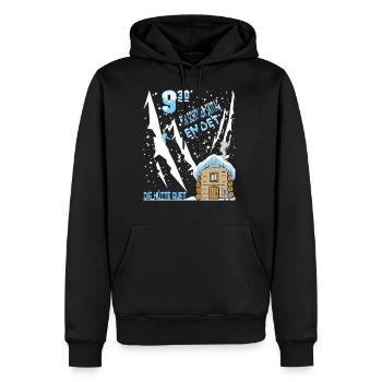 Ein schoener Skitag geht zu Ende die Hütte ruft - Männer Premium Bio Hoodie - Schwarz - Vorne - Nico (187cm)